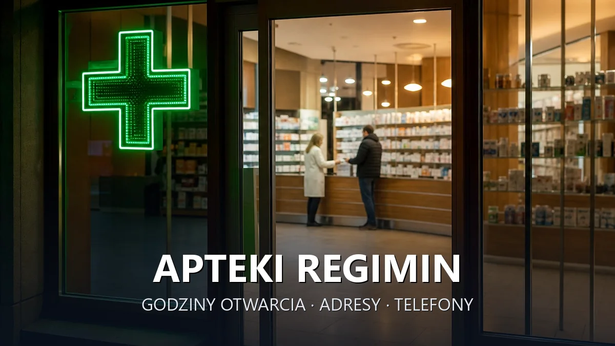 Apteki Regimin, powiat ciechanowski - adresy, telefony, godziny otwarcia
