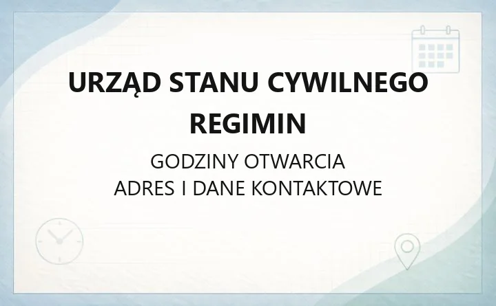Urząd Stanu Cywilnego Regimin - kontakt, usługi, sprawy wojskowe