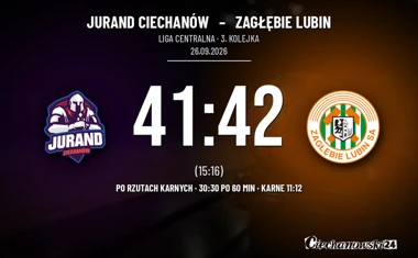 [PIŁKA RĘCZNA] Liga Centralna: Jurand Ciechanów – Zagłębie Lubin 41:42 (po rzutach karnych) w 3. kolejce
