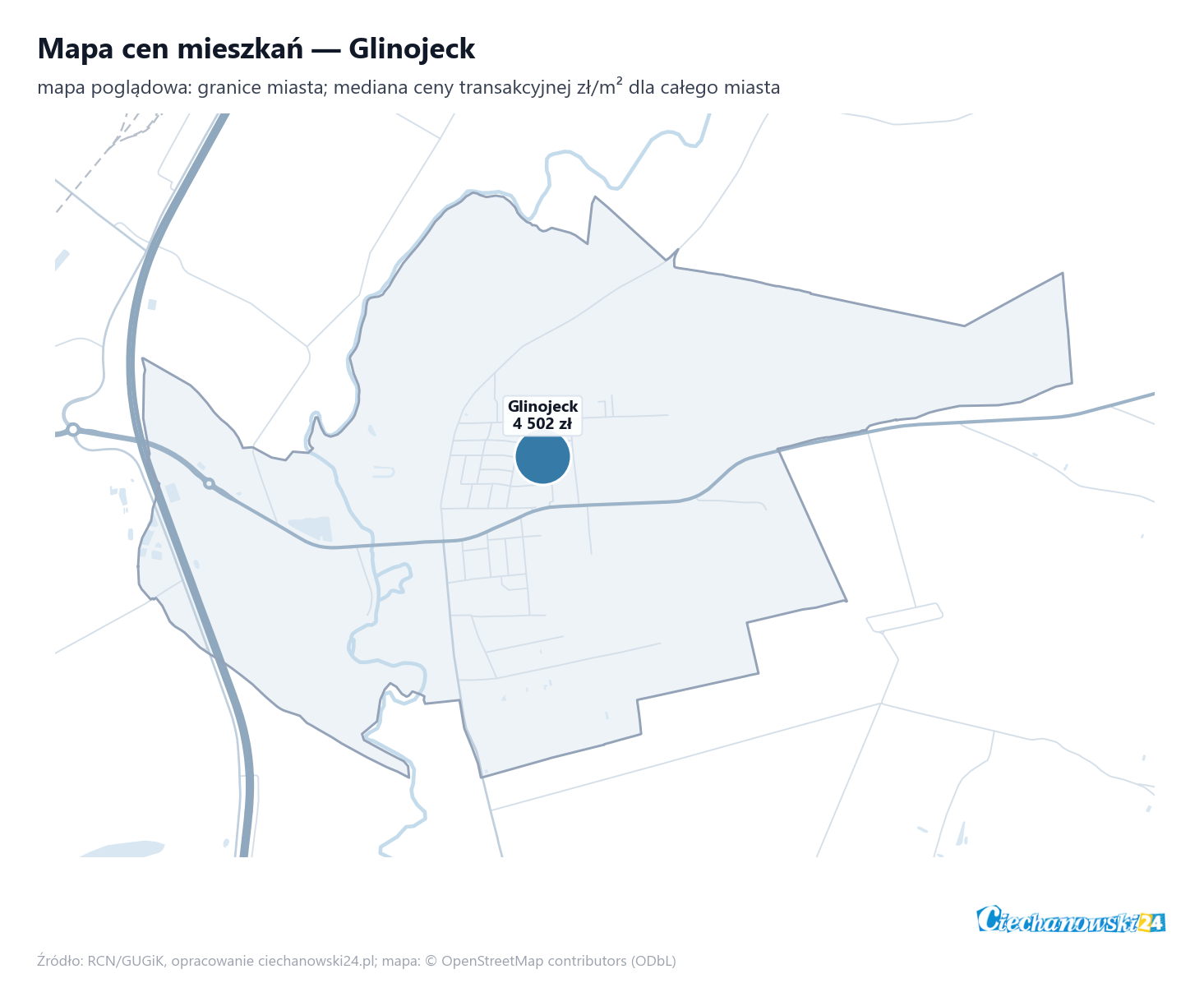 Mapa cen mieszkań - Glinojeck