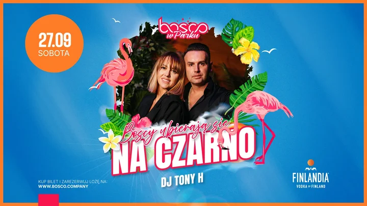 Obrazek przedstawia grafikę promocyjną wydarzenia Impreza tematyczna: „Ubierz się na czarno” w Club Bosco