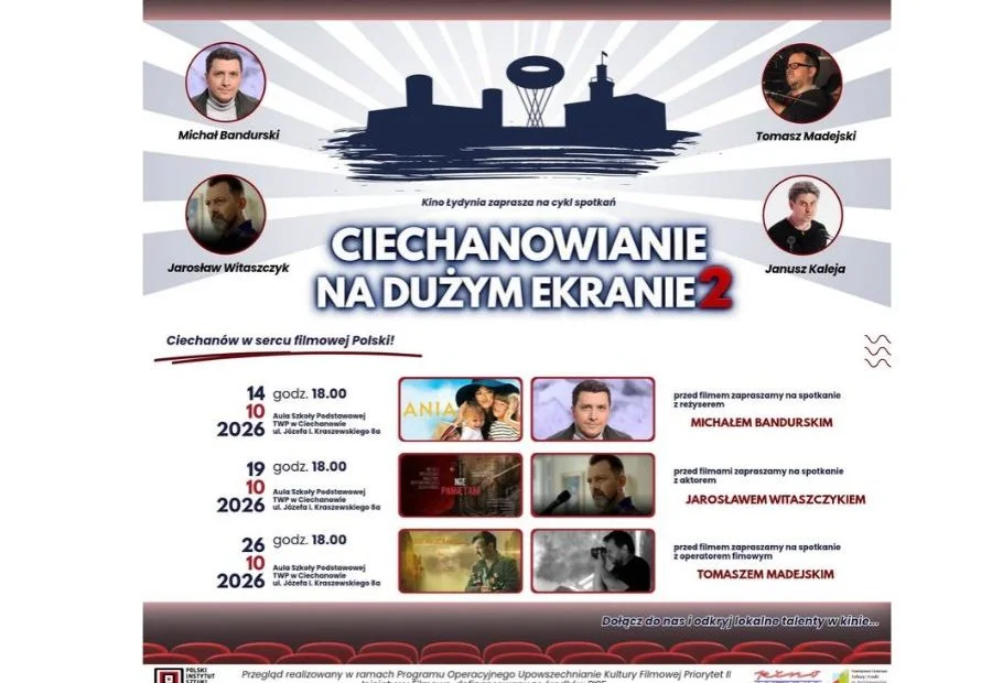 Grafika promocyjna wydarzenia Ciechanowianie na dużym ekranie 2