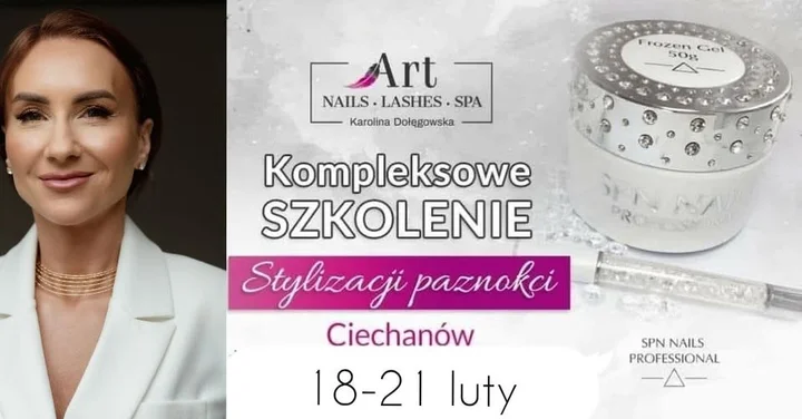 Grafika promocyjna wydarzenia Kompleksowe Szkolenie Stylizacji Paznokci SPN — 4 dni praktyki i certyfikat