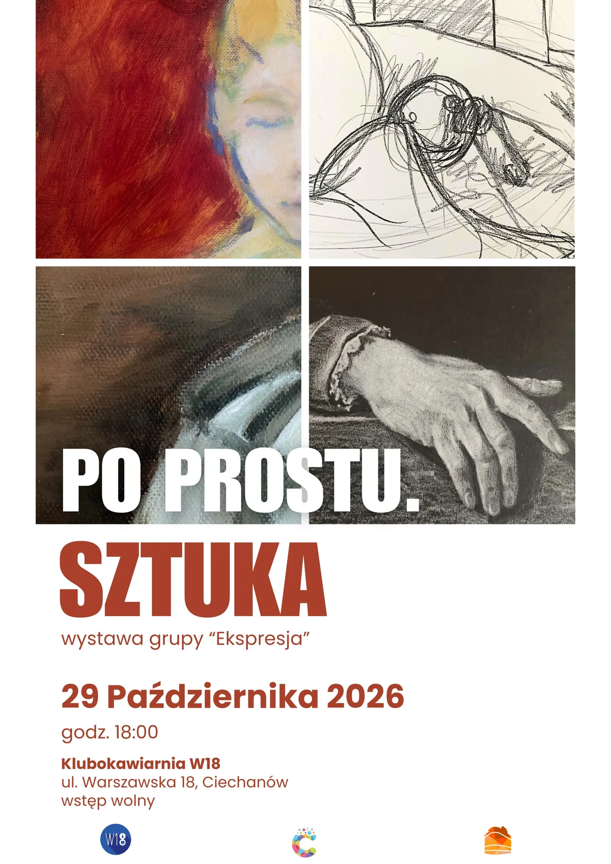 Grafika promocyjna wydarzenia PO PROSTU. SZTUKA – wystawa grupy „Ekspresja”