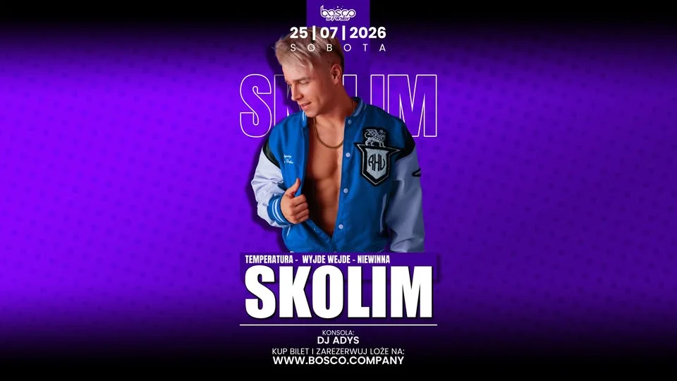 Grafika promocyjna wydarzenia SKOLIM – koncert na żywo w Ciechanowie