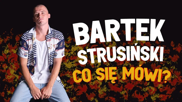 Grafika promocyjna wydarzenia Stand-up CIECHANÓW: Bartek Strusiński — CO SIĘ MÓWI?
