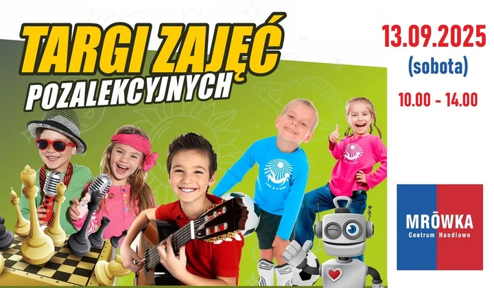 Obrazek przedstawia grafikę promocyjną wydarzenia Giełda zajęć pozaszkolnych dla dzieci i młodzieży