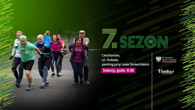 Grafika promocyjna wydarzenia ChodzęBoLubię Ciechanów – bezpłatne zajęcia ruchowe w Ciechanowie