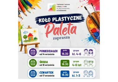 Grafika promocyjna wydarzenia Koło Plastyczne Paleta