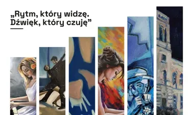 Grafika promocyjna wydarzenia „Rytm, który widzę. Dźwięk, który czuję” – wędrująca wystawa MZASP w Sannikach