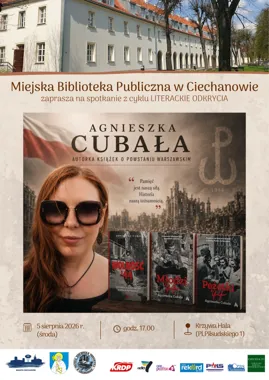 Grafika promocyjna wydarzenia Historia Powstania Warszawskiego w centrum literackiego spotkania