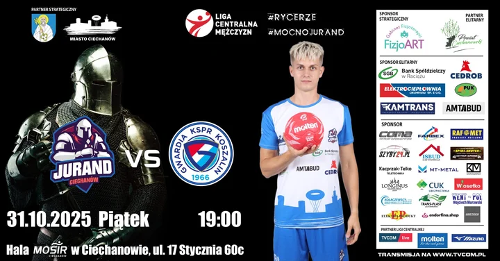 Grafika promocyjna wydarzenia Wszyscy na mecz! Jurand Ciechanów - Gwardia Koszalin