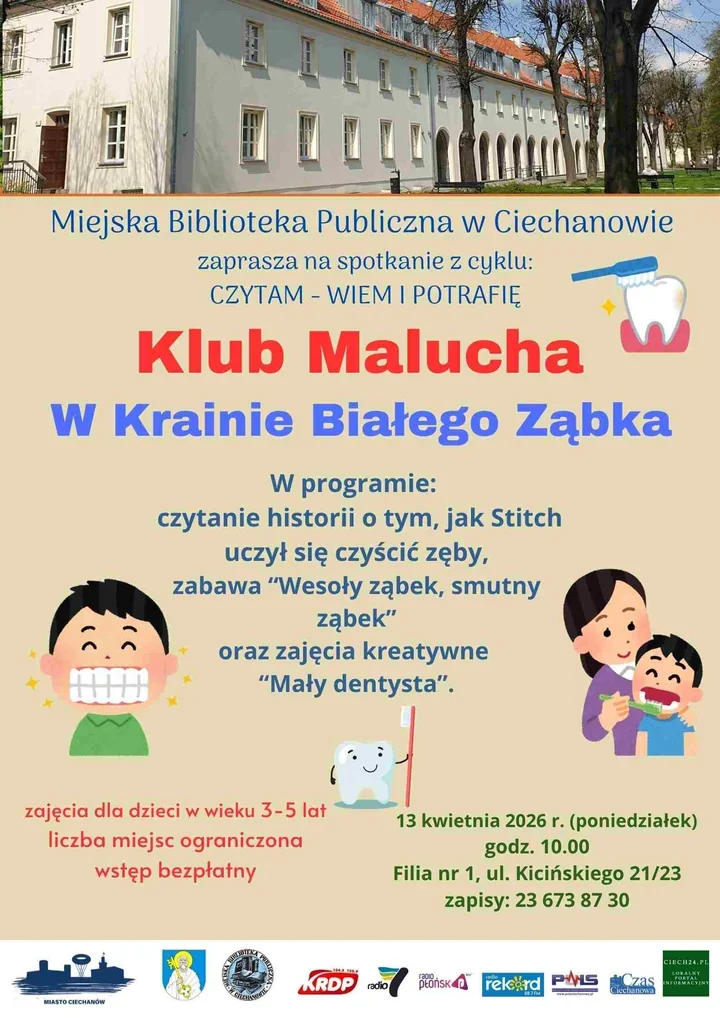 Klub Malucha w bibliotece - dzieci pobawią się w małych dentystów