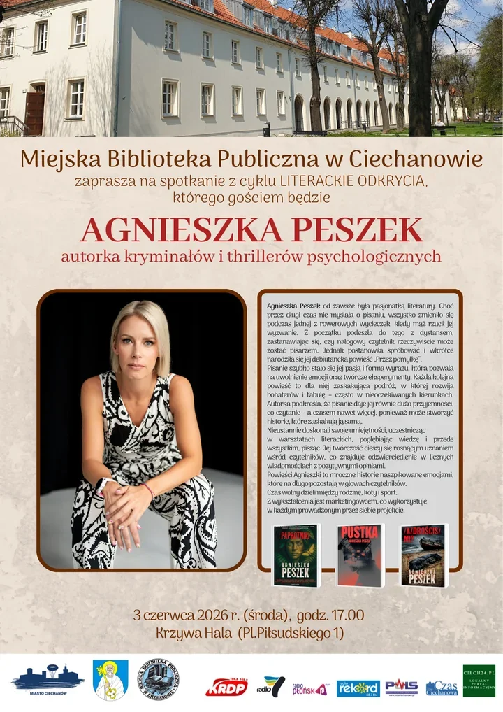 Agnieszka Peszek w Ciechanowie - kryminał, który zaczął się od roweru