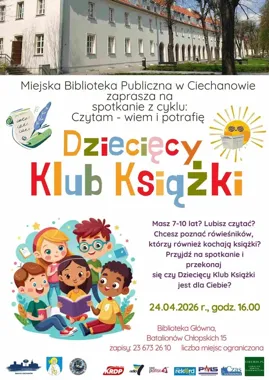 Dziecięcy Klub Książki w Ciechanowie - piątek z historiami i rozmowami