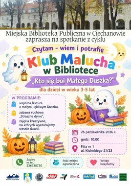 Mały Duszek zaprasza do biblioteki - jesienne zajęcia dla maluchów
