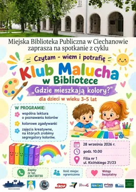 Kolory pójdą w ruch - Klub Malucha zaprasza do biblioteki