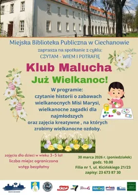 Czekoladowe jajka i wielkanocne ozdoby - Klub Malucha wraca do biblioteki