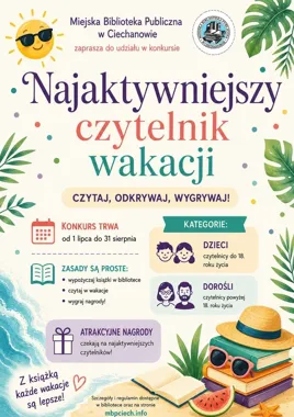 Wakacje z książką i nagrodami - ciechanowska biblioteka włącza konkurs