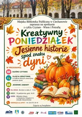 Jesienna dynia w roli głównej - biblioteka zaprasza dzieci na twórcze popołudnie