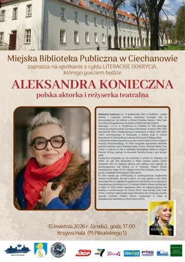 Aleksandra Konieczna w Ciechanowie - spotkanie o książce i rolach, które zostały w pamięci