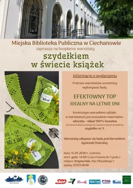 Szydełko, książki i letni top - biblioteka szykuje kreatywne popołudnie