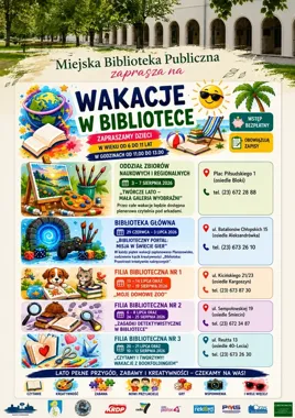 Wakacje w bibliotece w Ciechanowie - gry, detektywi i lato z wyobraźnią