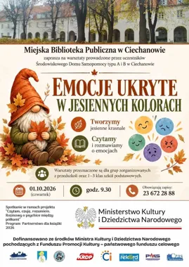 Jesienne krasnale i rozmowy o emocjach zagoszczą w ciechanowskiej bibliotece