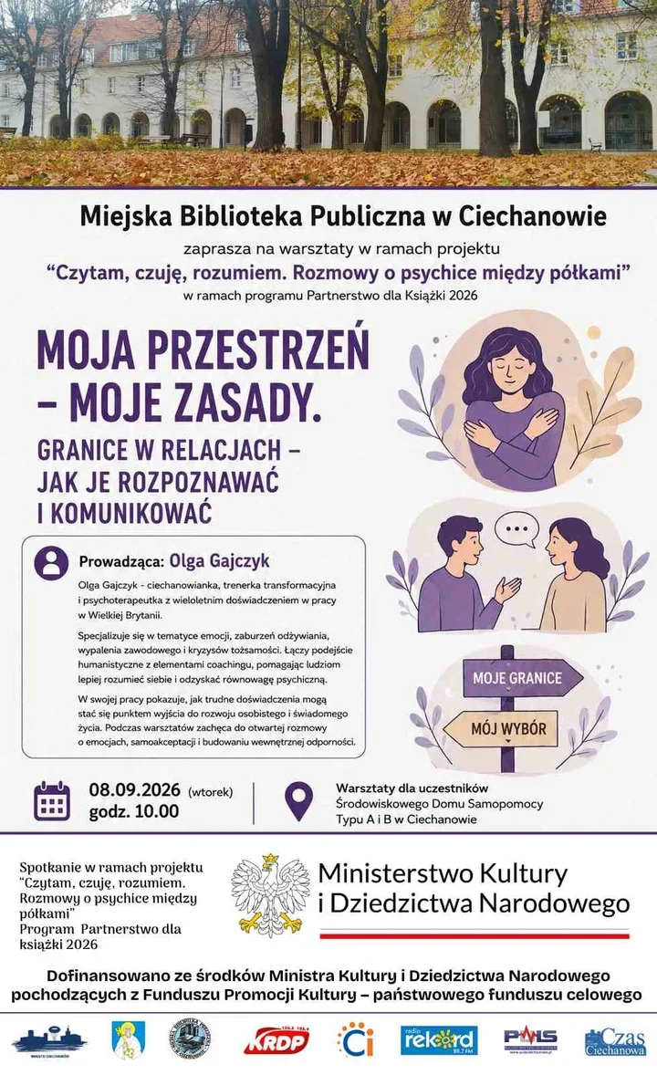W Ciechanowie porozmawiają o granicach - warsztaty z Olgą Gajczyk