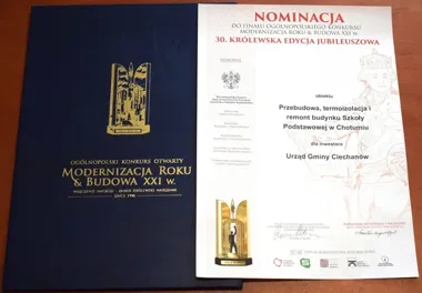 Remont szkolny w Chotumiu zwrócił uwagę – inwestycja gminy trafiła do finału ogólnopolskiego konkursu