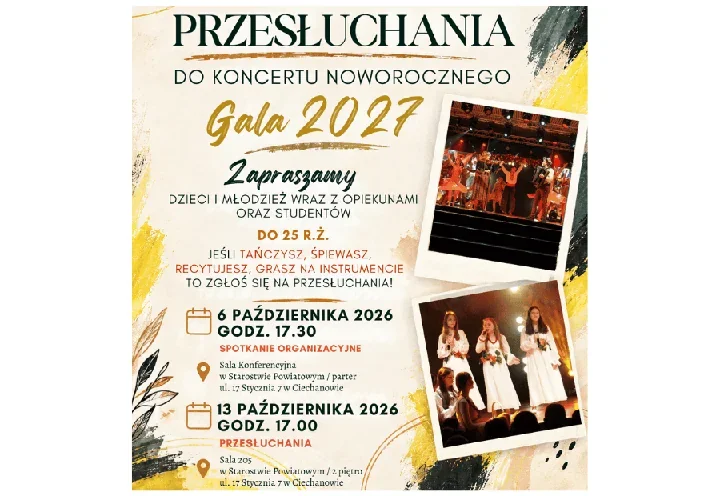 Ciechanów szuka młodych talentów na scenę Gali 2027