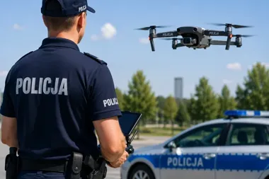 Dron wypatrzył 44 wykroczenia w Ciechanowie - kierowcy ryzykowali przy pasach