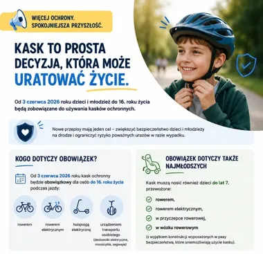 Od czerwca kask będzie obowiązkowy. Zmiana obejmie dzieci do 16 lat