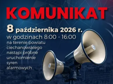 Syreny alarmowe zabrzmią w powiecie ciechanowskim. To ćwiczenia