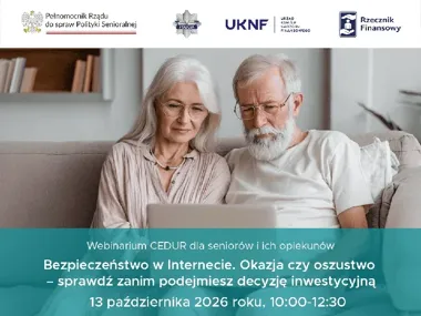 Seniorzy poznają metody oszustów. Bezpłatne webinarium o fałszywych inwestycjach